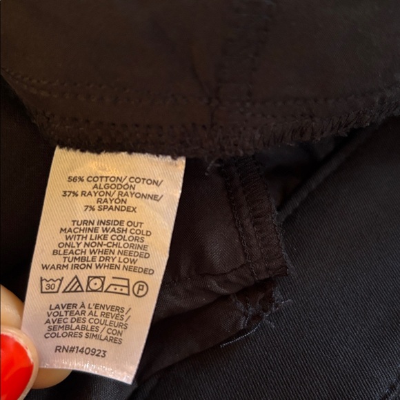 NWT LOFT The Sutton Ankle Flare Black Pants Stretch Trousers Gold Horsebit 16P - Picture 9 of 10